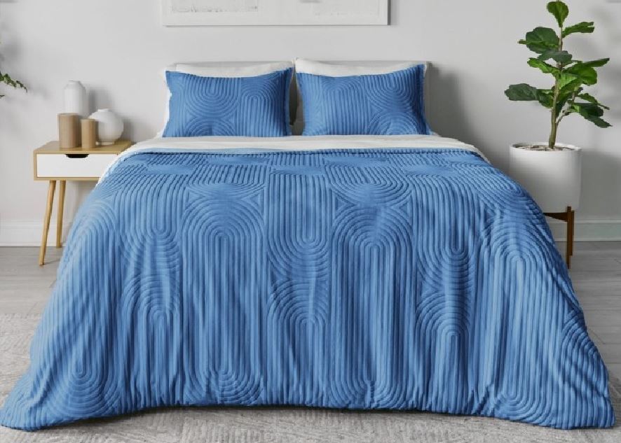 BedGear Performance Queen Duvet Set in stonewash blue Racetrack pattern by HouseOfZazla on Tampa Home & Garden Store