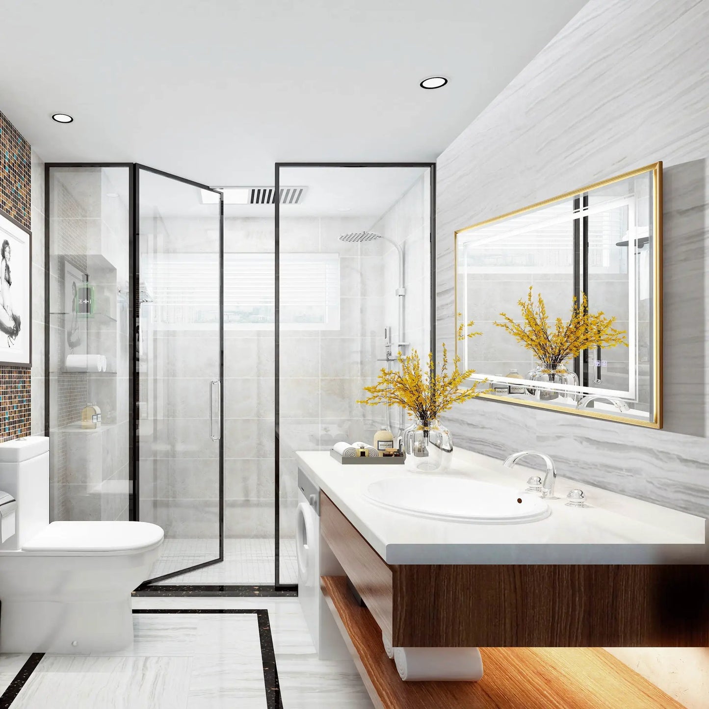 Led Beveled Front and Backlit Mirror for Bathroom