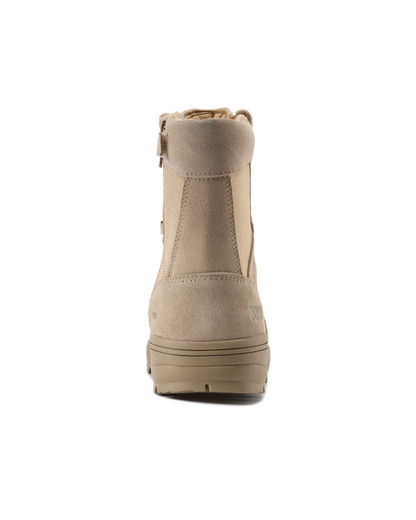 Kiwi Durable Sand Suede 6.5" Steel Toe Zipped Water Resistant Tactical Boots [R60200]