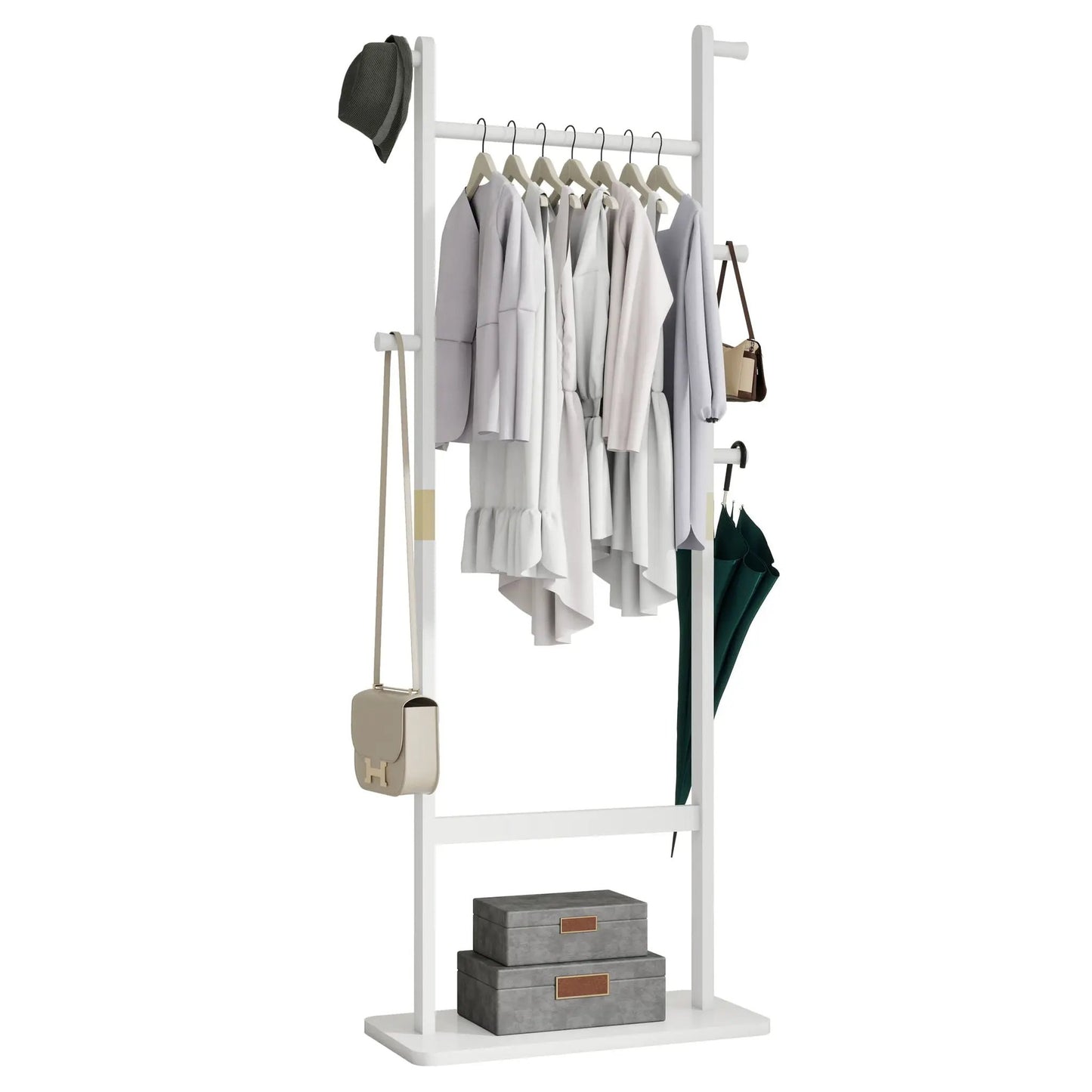 Solid Rubber Wood Hat Rack for Entryways