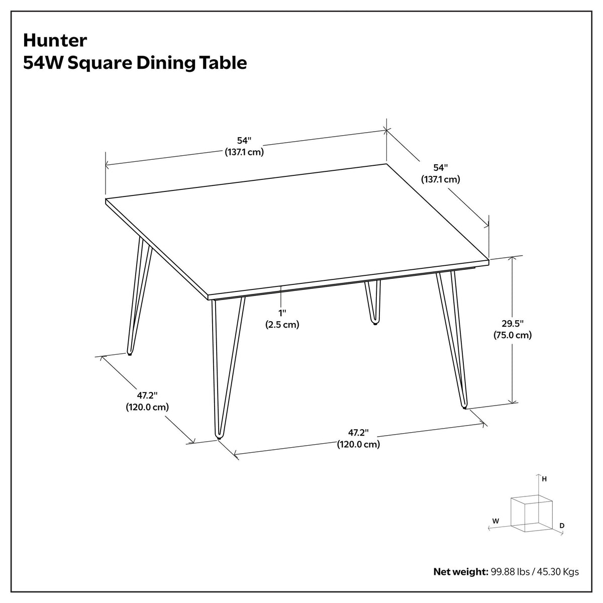 Square Mango Wood Dining Table with Hairpin Legs by HouseOfZazla on Tampa Home & Garden Store