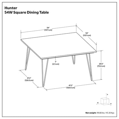Square Mango Wood Dining Table with Hairpin Legs by HouseOfZazla on Tampa Home & Garden Store