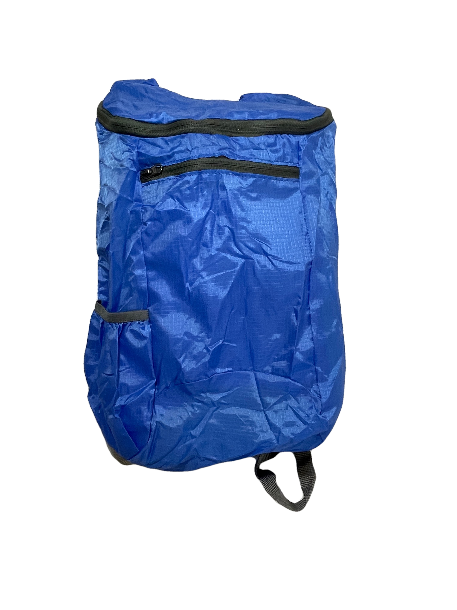 Blue polyester day pack with front zip pocket and black top zipper by River Country Gear on Tampa Home & Garden Store