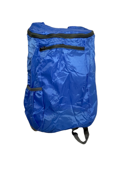 Blue polyester day pack with front zip pocket and black top zipper by River Country Gear on Tampa Home & Garden Store