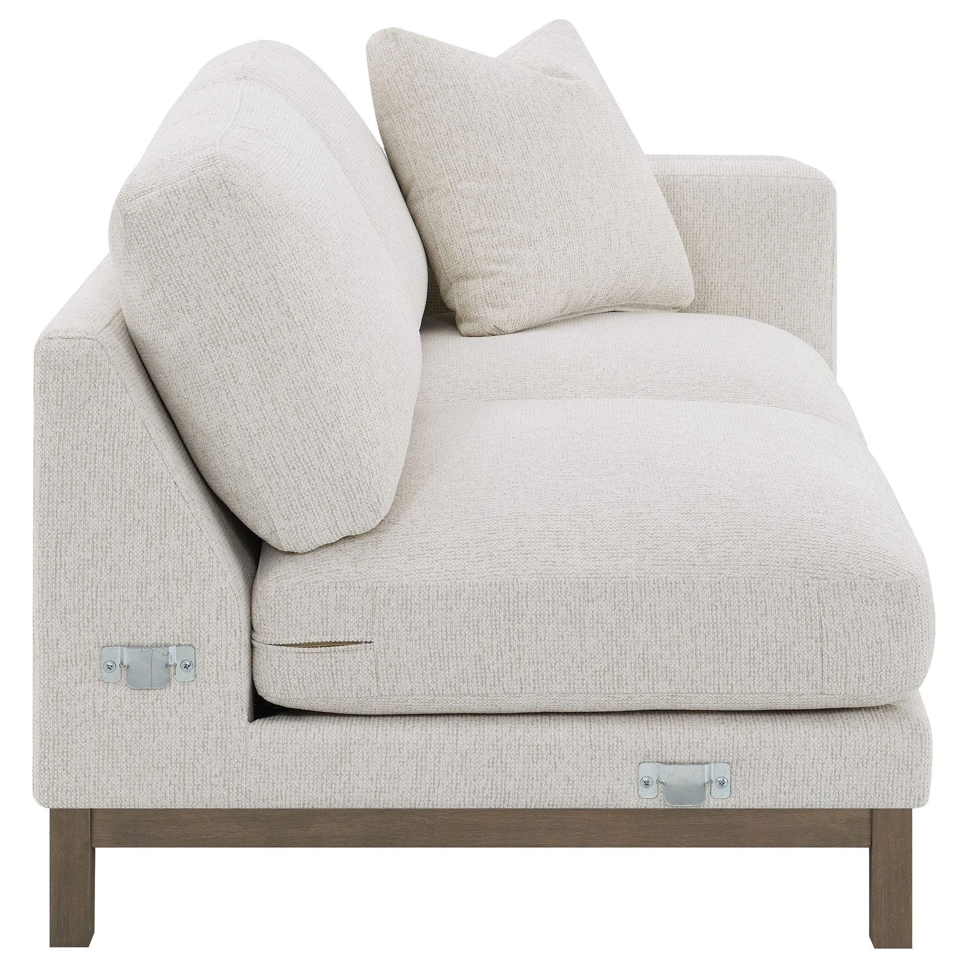 O'Brien left-chaise sectional sofa in sand fabric HouseOfZazla, wood legs on Tampa Home & Garden Store