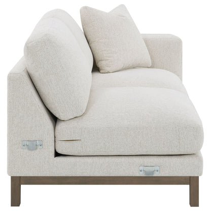 O'Brien left-chaise sectional sofa in sand fabric HouseOfZazla, wood legs on Tampa Home & Garden Store