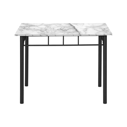 5 Piece Dining Table Set small rectangular marble-top table with black metal legs on Tampa Home & Garden Store
