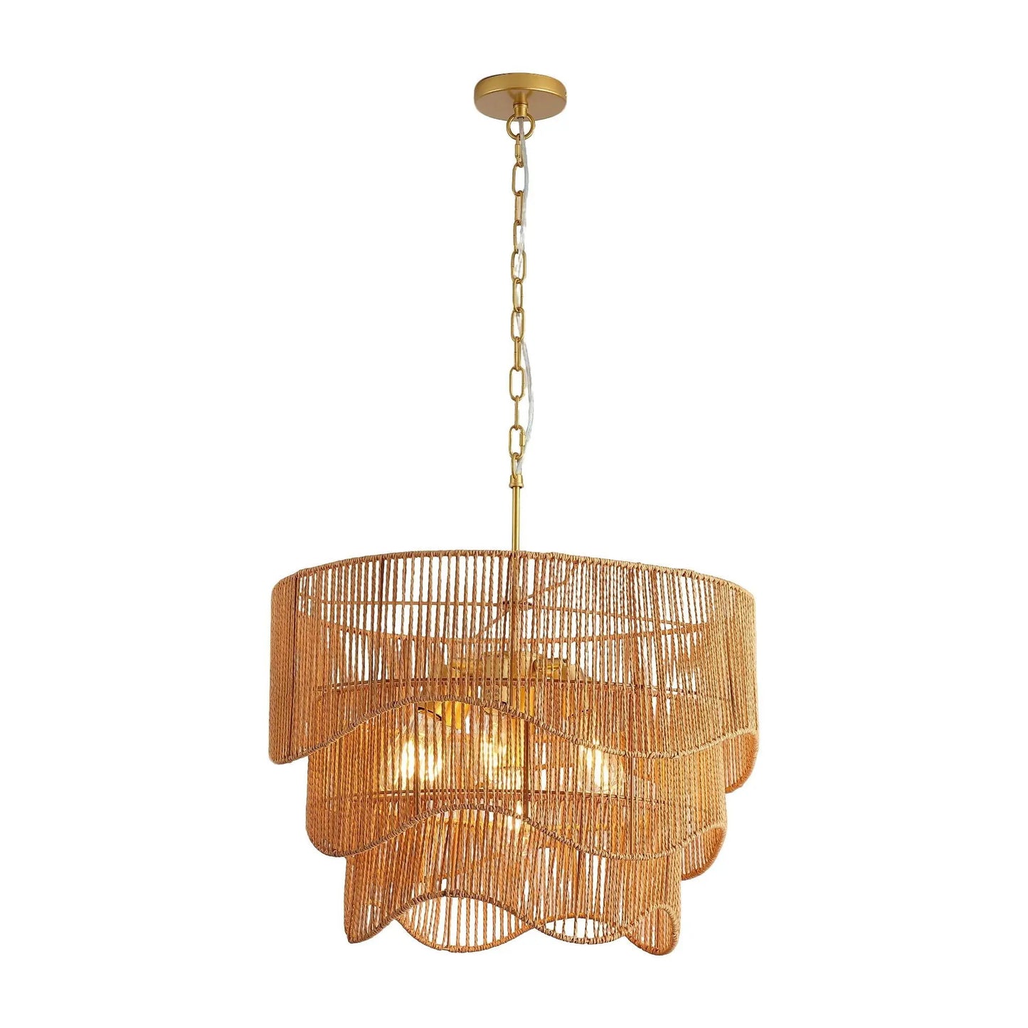 Chandelier With 7 Light E26 Base and Wave Pendant
