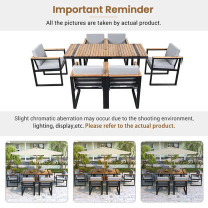 Seven Piece Outdoor Dining Table and Chair Set