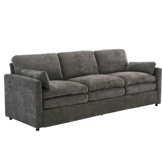 Cozy upholstered 3-seater stationary sofa in charcoal gray fabric by Unique Piece Furniture on Tampa Home & Garden Store
