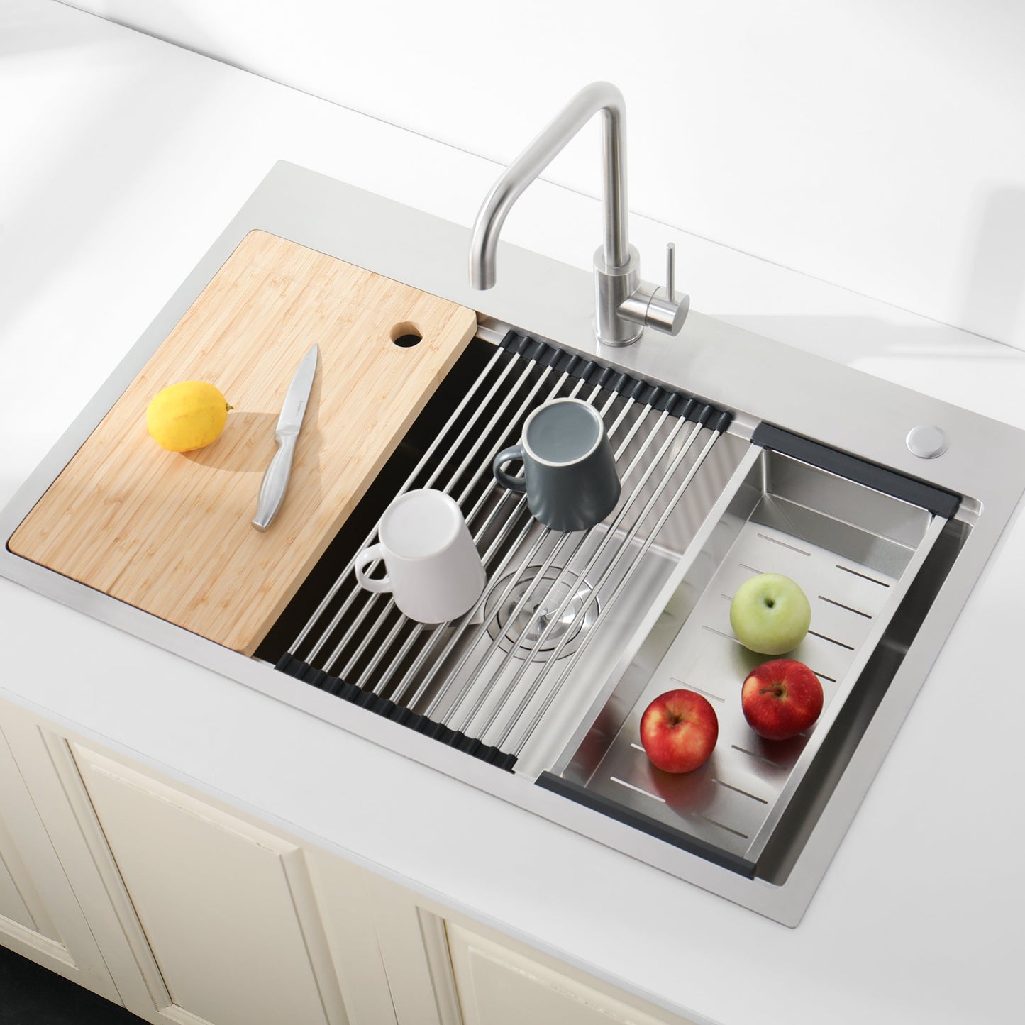Modern Brushed Stainless Steel Single Bowl Sink