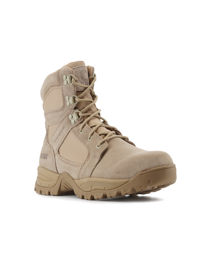 Botas tácticas Kiwi Rugged Sand Suede de 18 cm con cremallera, resistentes al agua [R62200]