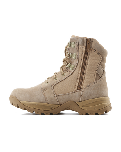 Botas tácticas Kiwi Rugged Sand Suede de 18 cm con cremallera, resistentes al agua [R62200]