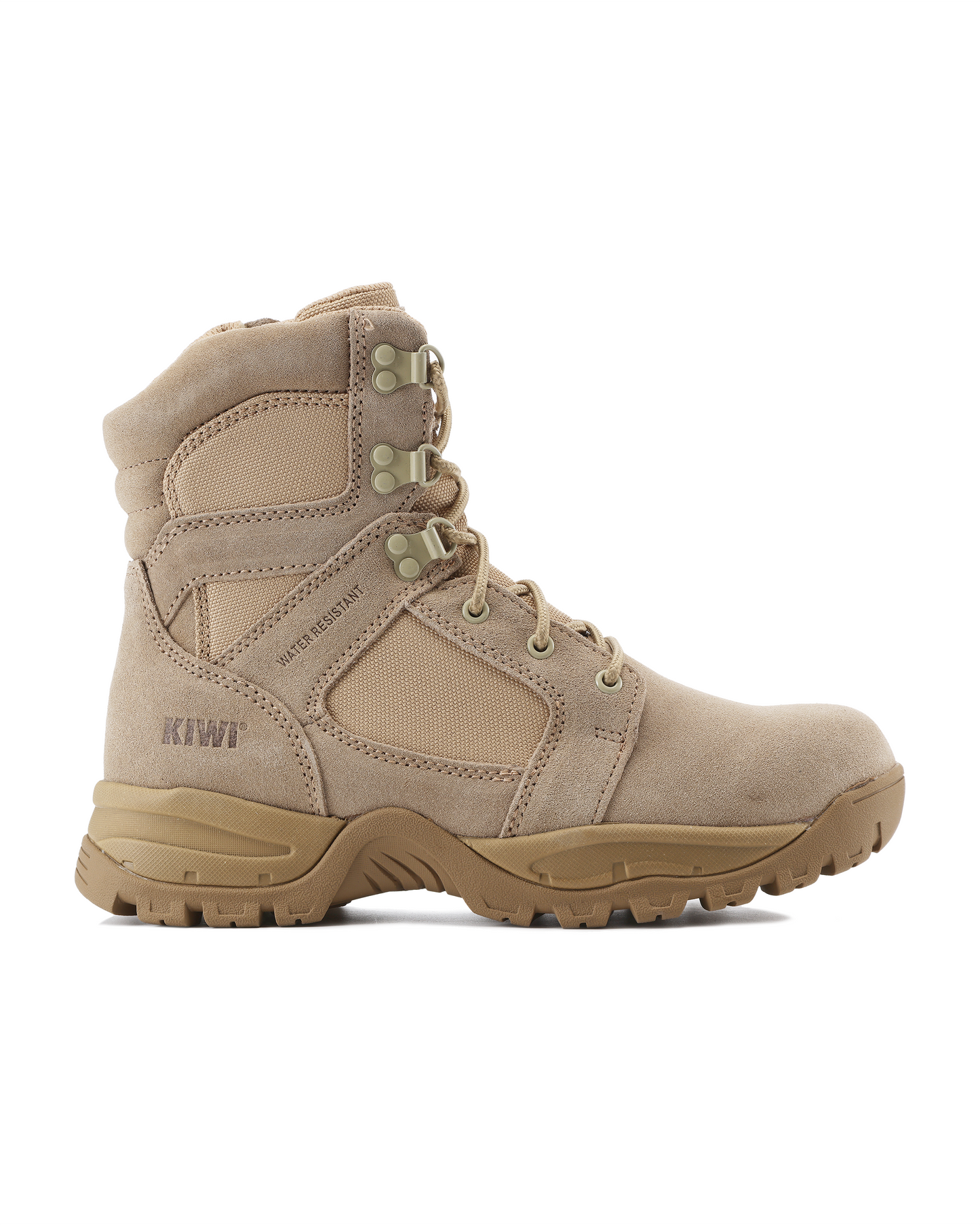 Botas tácticas Kiwi Rugged Sand Suede de 18 cm con cremallera, resistentes al agua [R62200]