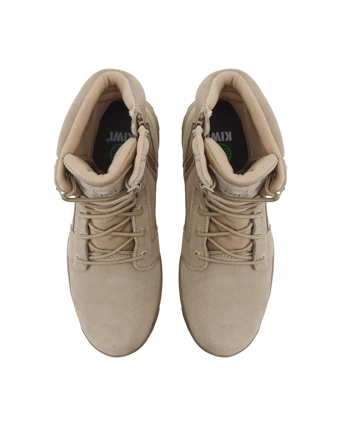 Botas tácticas Kiwi Rugged Sand Suede de 18 cm con cremallera, resistentes al agua [R62200]