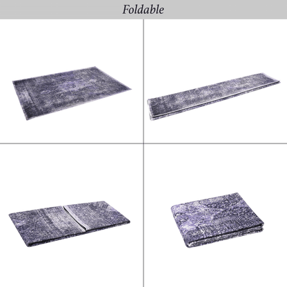 The Maval Anthracite Washable Modern Area Rug by HouseOfZazla, gray distressed pattern on Tampa Home & Garden Store