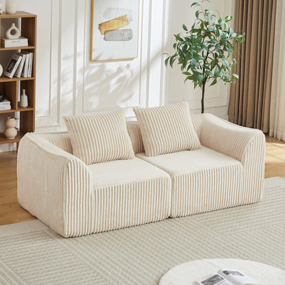 Minimalist Corduroy Sofa and a Curved Back