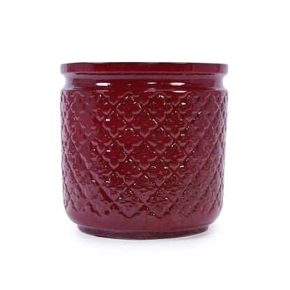 Bean Paste red ceramic flowerpot with diamond pattern by HouseOfZazla on Tampa Home & Garden Store