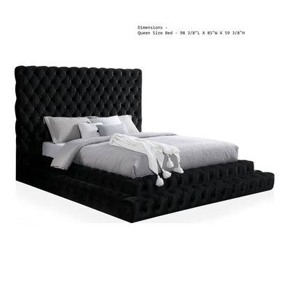 Tufted Oversized Headboard and Upholstered Bed