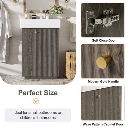 Bathroom Vanity With Sink, Freestanding Cabinet