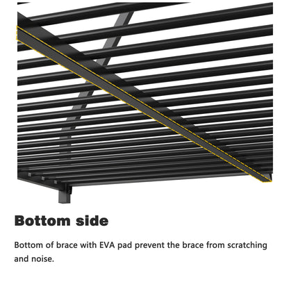 Adam bunk bed frame, in black metal, with slatted base and diagonal brace by HouseOfZazla on Tampa Home & Garden Store