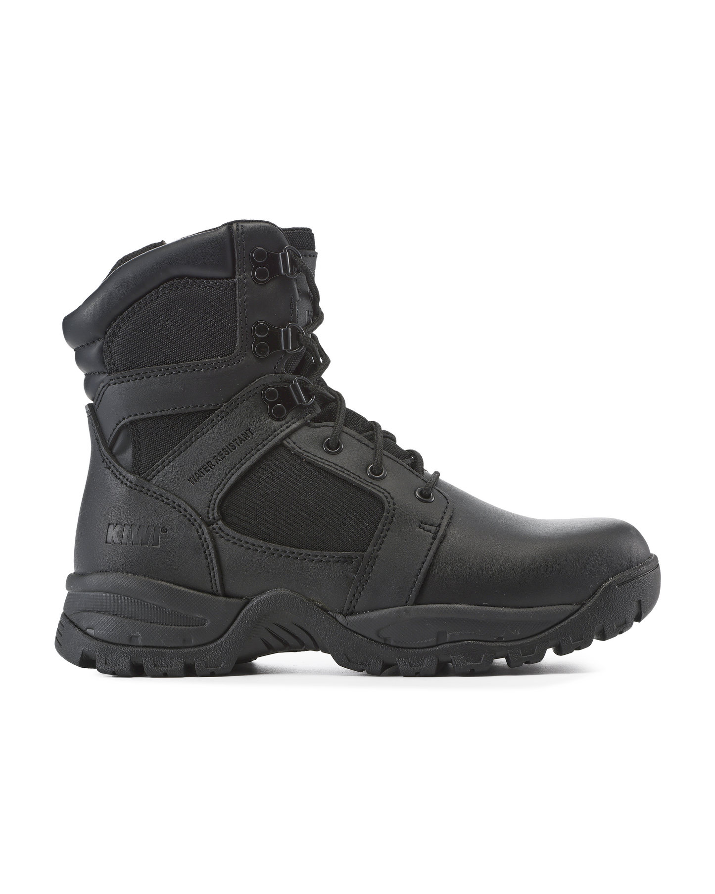 Kiwi Rugged Black Action Leather 7" Zipped Water Resistant Tactical Boots [62300]