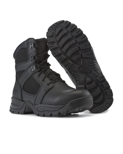 Kiwi Rugged Black Action Leather 7" Steel Toe Zipped Water Resistant Tactical Boots [60500]