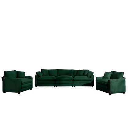 Oversized emerald green sectional with deep cushions; 3-piece HouseOfZazla set with chairs on Tampa Home & Garden Store