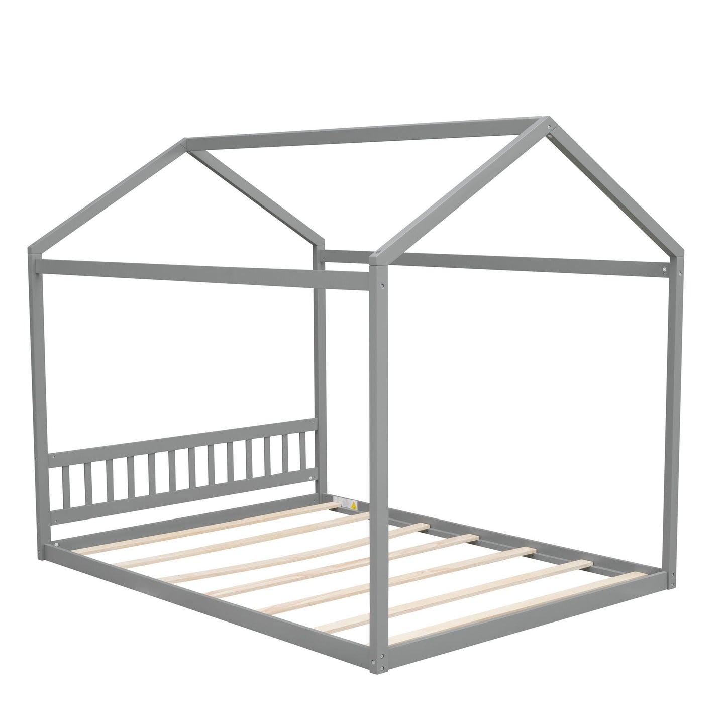 Wooden House Bed With Headboard canopy bed in grey metal with wooden slats by HouseOfZazla on Tampa Home & Garden Store