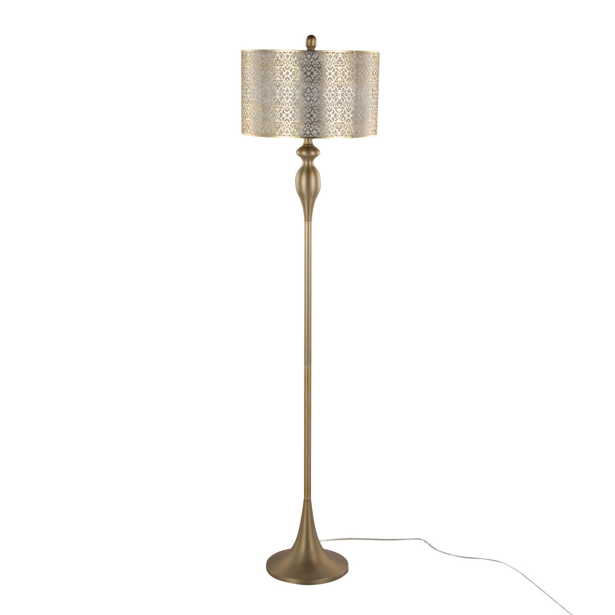Ashland floor lamp by HouseOfZazla with gold laser-cut shade and brass base on Tampa Home & Garden Store