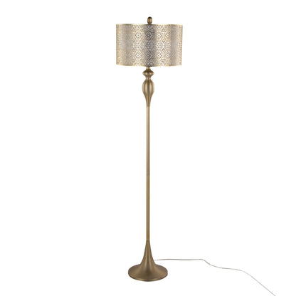 Ashland floor lamp by HouseOfZazla with gold laser-cut shade and brass base on Tampa Home & Garden Store
