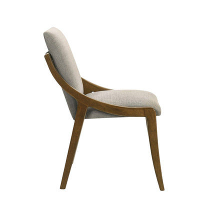 Danzel Side Chair Set with padded gray seat and oak frame on Tampa Home & Garden Store