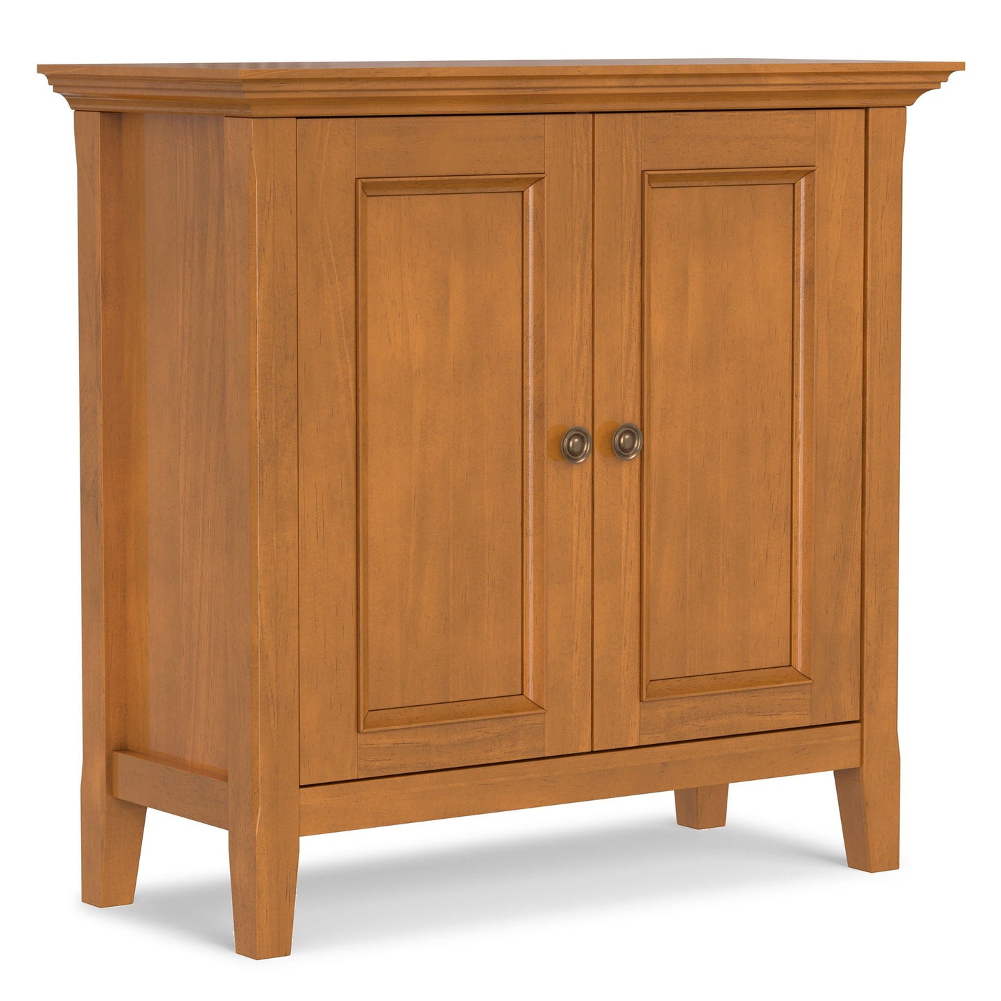 Amherst Handcrafted Low Storage Cabinet accent cabinet with two doors and metal knobs on Tampa Home & Garden Store