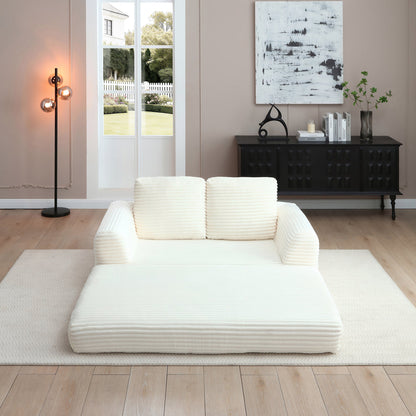 Folding Corduroy Sofa Bed with Removable Covers