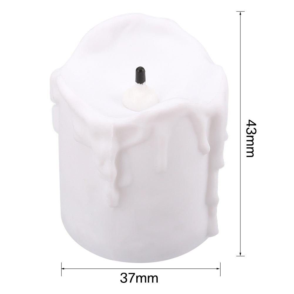 Stevvex flameless LED candle white wax finish with drip detail battery powered on Tampa Home & Garden Store