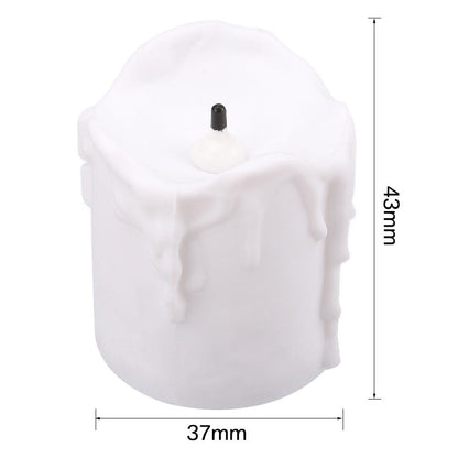Stevvex flameless LED candle white wax finish with drip detail battery powered on Tampa Home & Garden Store