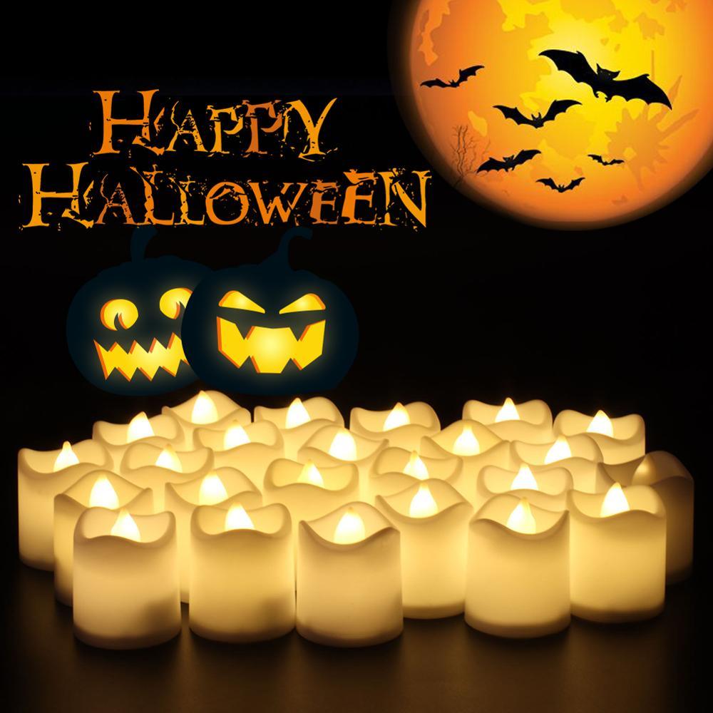 Stevvex flameless LED tea lights, warm white, battery powered set of 24 for wedding decor on Tampa Home & Garden Store