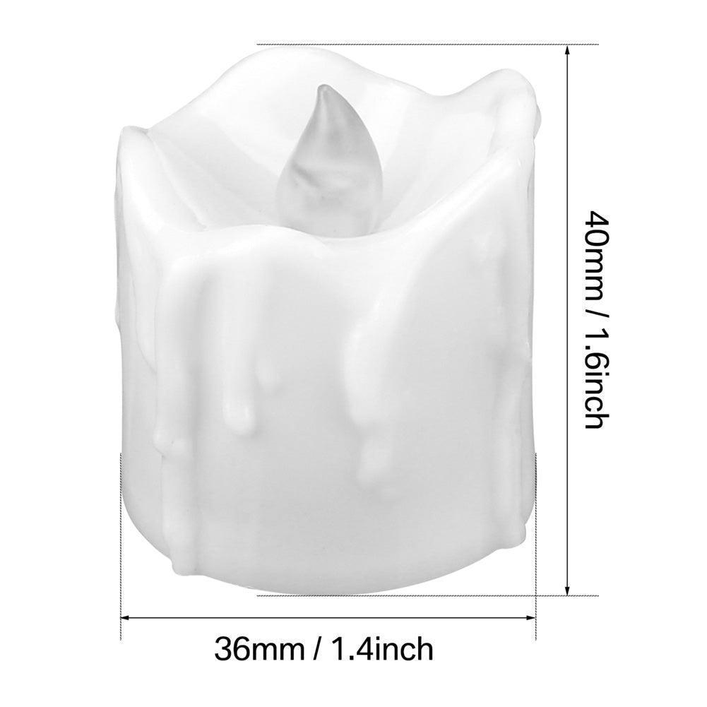 Stevvex white flameless LED candle with wax-drip design, battery powered tea light on Tampa Home & Garden Store