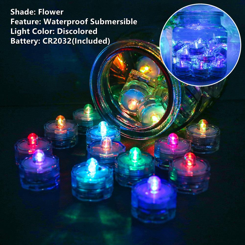 Stevvex 24pcs flameless LED tea lights, multicolor LEDs in clear cups for wedding decor on Tampa Home & Garden Store