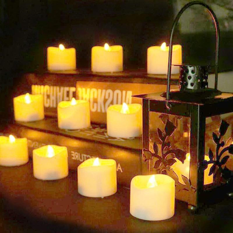 Flameless LED Tea Lights set by Stevvex, warm white battery candles for wedding decor (6/24Pcs) on Tampa Home & Garden Store