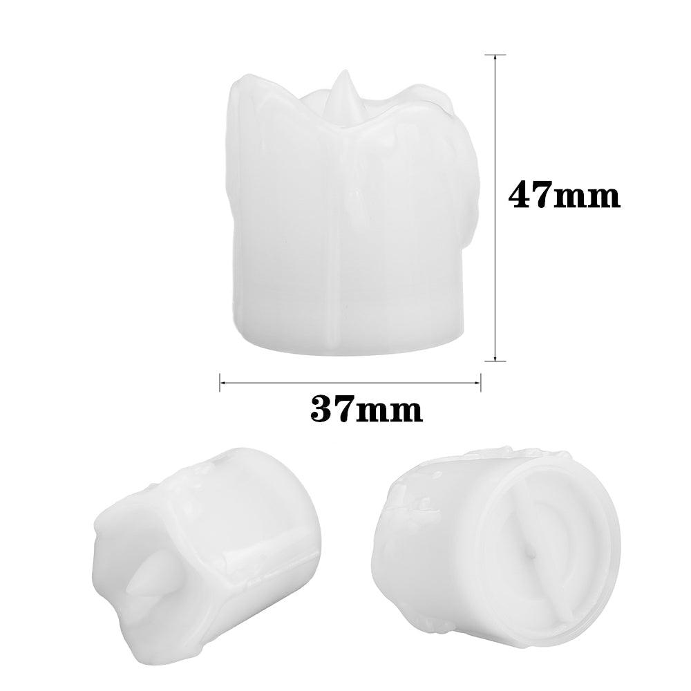 White flameless LED tea light candle with crown-edged top, 37x47mm, battery powered on Tampa Home & Garden Store