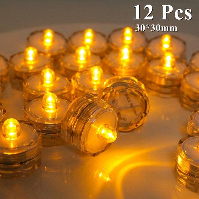 Stevvex flameless LED tea lights, warm white, 12 pcs, 30x30mm on Tampa Home & Garden Store