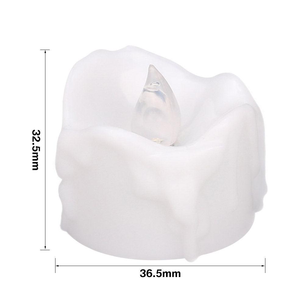 Flameless LED candle tea light in white wax flower base with warm white glow Stevvex on Tampa Home & Garden Store
