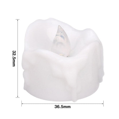 Flameless LED candle tea light in white wax flower base with warm white glow Stevvex on Tampa Home & Garden Store