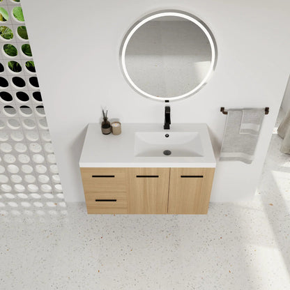 Wall Mounted Floating Vanity Sink and Drawers