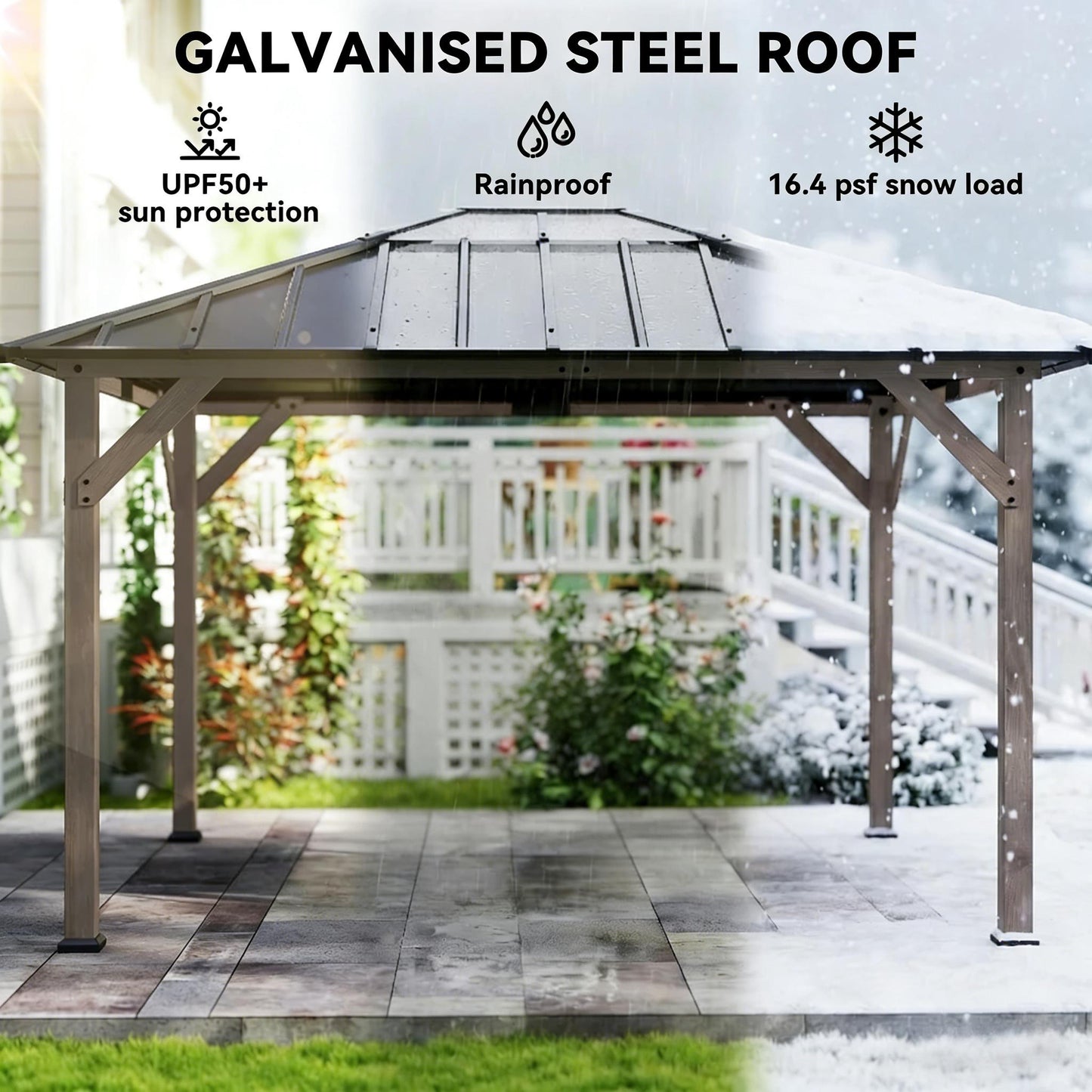 Spacious Outdoor Hardtop Gazebo by HouseOfZazla with galvanized steel roof on Tampa Home & Garden Store