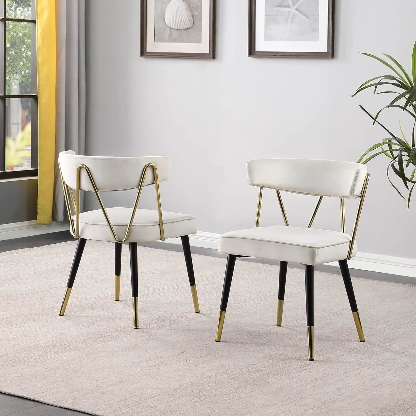 Glam Dining Chairs Set of Two Modern Luxury