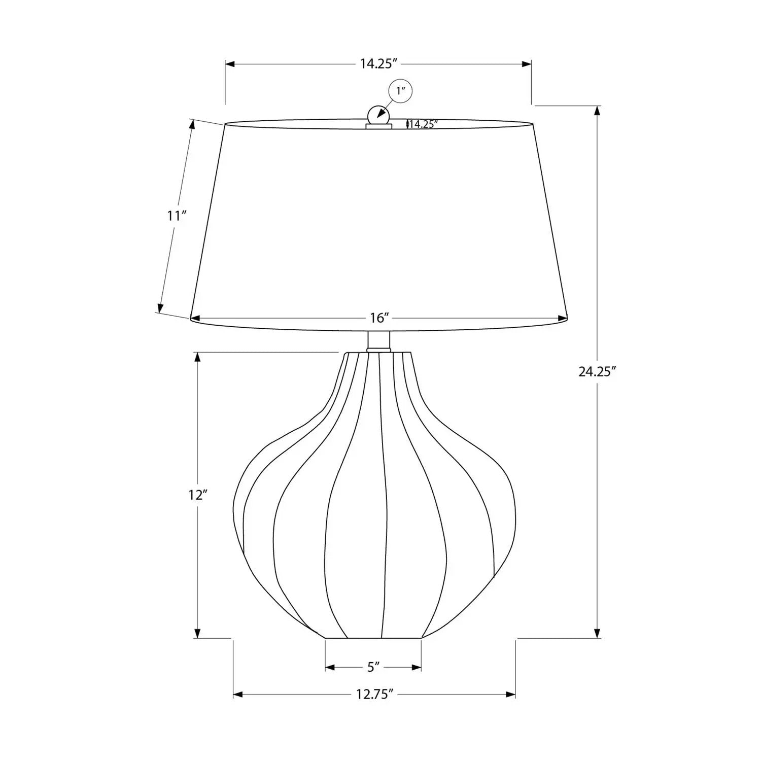 Table lamp ceramic blue base with ribbed vase-style body by Unique Piece Furniture on Tampa Home & Garden Store