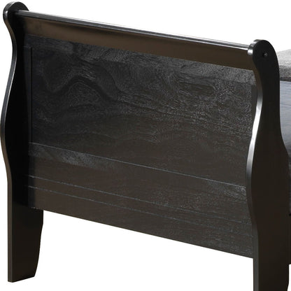 Panel Sleigh Bed dark espresso wood finish with paneled headboard by HouseOfZazla on Tampa Home & Garden Store