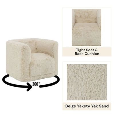 Upendo Swivel Chair Sand Beige Upholstery